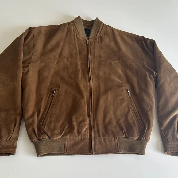 Vintage Geoffrey Beene Men's Brown Suede Jacket